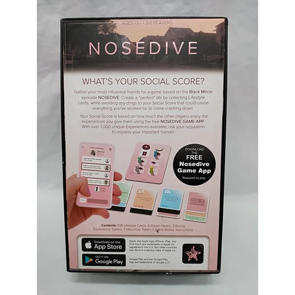 *Damaged Box* Black Mirror Nosedive Board Game Complete